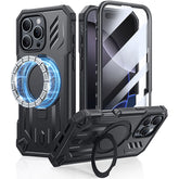 FNTCASE for iPhone 16 Pro Max Case with Ring Holder Magnetic Kickstand Military Grade Shockproof Protective Rugged Cell Phone Cover